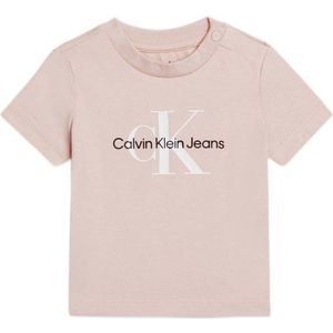 Calvin Klein baby T-shirt met logo zalm roze