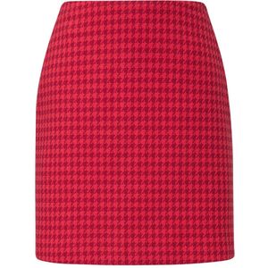 comma casual identity mini rok met pied-de-poule en textuur roze