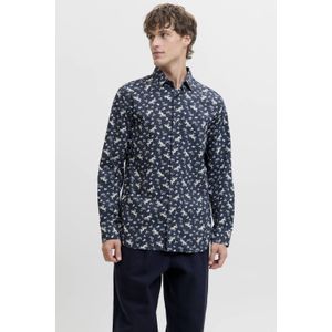 JACK & JONES PREMIUM regular casual overhemd donkerblauw