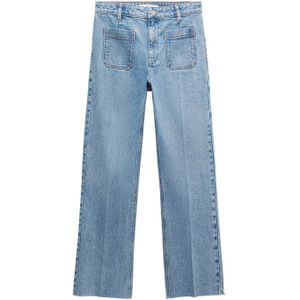 Mango cropped flared jeans medium blue denim
