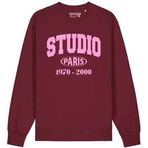 Pinned by K Curve sweater donkerrood