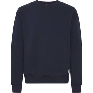 Solid sweater met logo donkerblauw