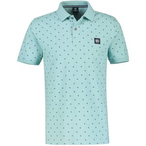 LERROS regular fit polo met all over print lichtblauw