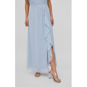 VILA halter maxi jurk VIMILINA van polyester lichtblauw