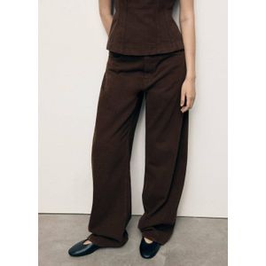 Mango barrel jeans donkerbruin