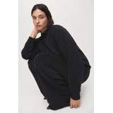 Mango - Wide Leg Regular Waist - Joggingbroek - Zwart