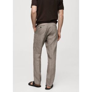 Mango Man gemêleerde regular fit pantalon bruin