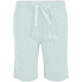 WE Fashion gestreepte tapered fit casual short groen/wit