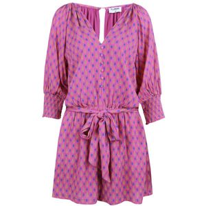 FLURESK playsuit Nory met all over print lila/ geel