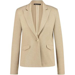 Expresso getailleerde tricot blazer beige