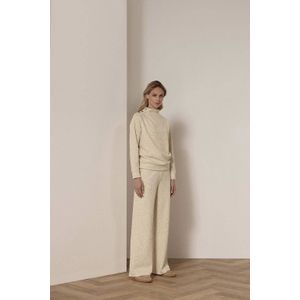 Tramontana bouclé gebreide trui crème met lurex