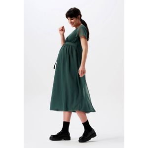 Noppies zwangerschapsjurk Amelie van gerecycled polyester dennengroen