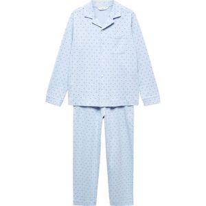 Mango Kids pyjama met all over print lichtblauw/donkerblauw