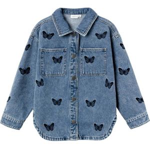 NAME IT KIDS spijkerjas NKFELLY met all over print medium blue denim