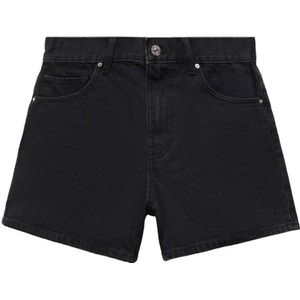 Mango high waist straight fit denim short black denim