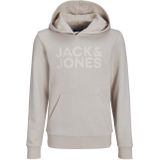 JACK & JONES JUNIOR hoodie JJECORP met tekst ecru