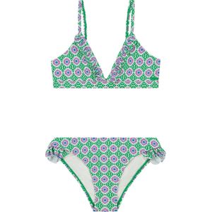 Shiwi triangel bikini Blake met ruches groen/paars/wit