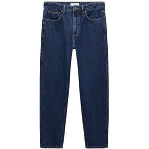 Mango Man tapered fit jeans changeant blauw