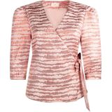 Aaiko overslag top met all over print en overslag detail lichtroze