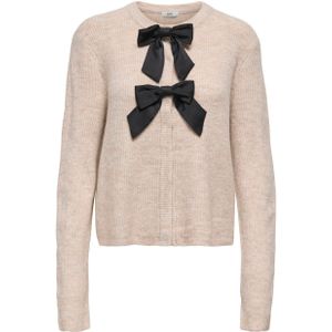 JDY - Vest - Gebreid - O-hals - Lange Mouwen - Knoopsluiting - Strik Detail