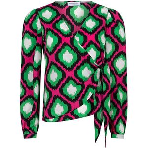 Lofty Manner overslag top Zaury met grafische print groen/ roze