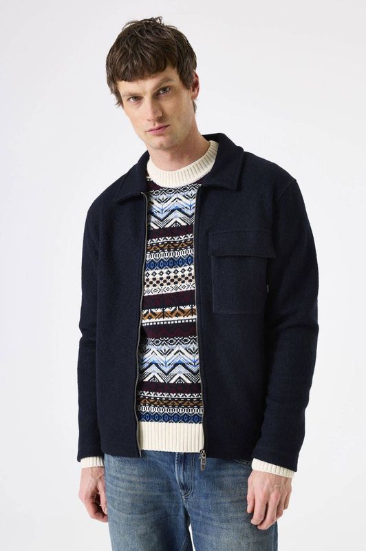 GARCIA - Effen Jack - Blauw - Lange Mouw