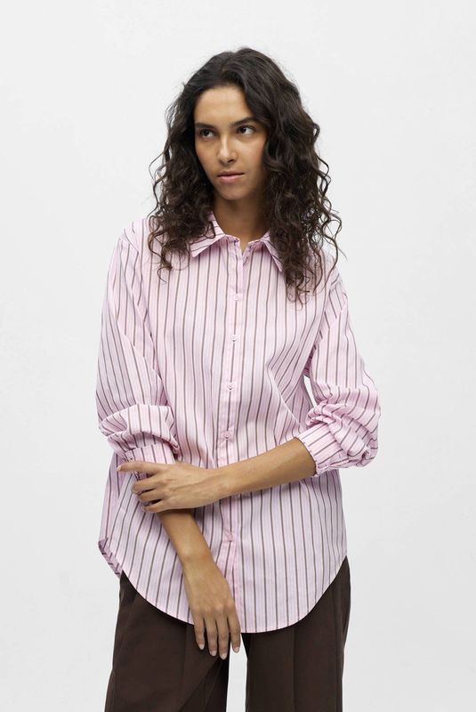 OBJECT - OBJTutta - Blouse - Lichtroze - Lange Mouw - Losse Pasvorm