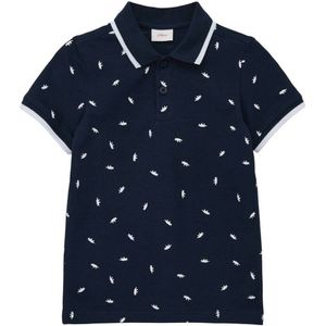 s.Oliver polo met all over print donkerblauw/wit