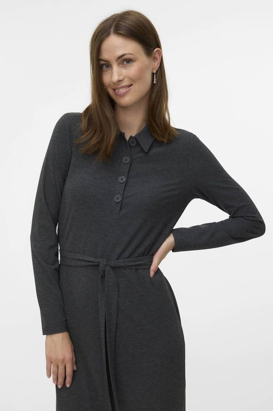 Mamalicious - Elly Maternity - Lange Mouw Jurk - Midi Lengte - Bodycon Pasvorm