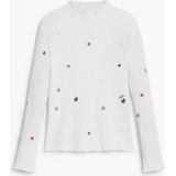 Desigual - Langarmshirt - Effen - Geribd T-shirt met Borduursels