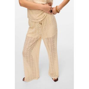 VERO MODA regular waist casual broek crème