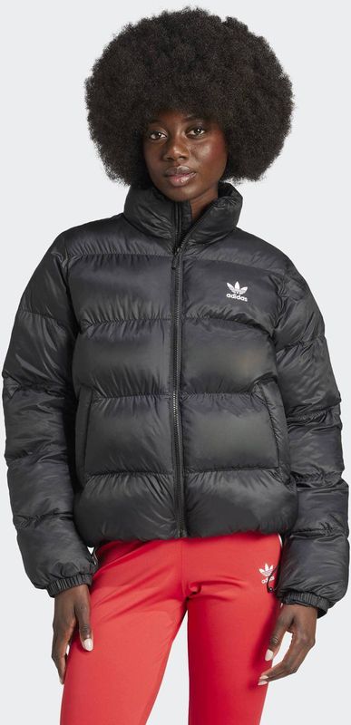Adidas - Adicolor Short Puffer Jacket - Damesjas - Zwart - 100% Gerecycled Polyester