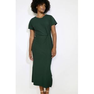 LOLALIZA midi jurk donkergroen