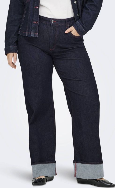 ONLY CARMAKOMA - High Waist Wide Leg Jeans - Donkerblauw Denim