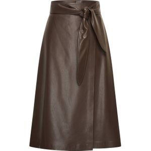 Expresso imitatieleren rok donkerbruin