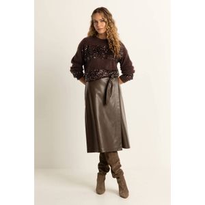 Expresso imitatieleren rok donkerbruin