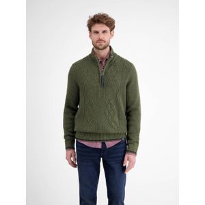 Lerros - Schipperstrui - Nordic Olive - Met Kabelpatroon
