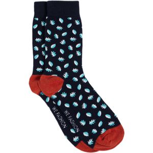 WE Fashion sokken met all-over print donkerblauw/wit
