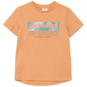 s.Oliver T-shirt met tekst oranje