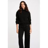 Morgan - Gebreide Trui - Zwart - Rib Gebreid