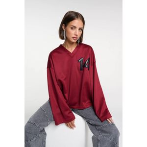 Alix the Label top met backprint donkerrood