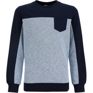 WE Fashion gemêleerde trui donkerblauw/lichtblauw/wit