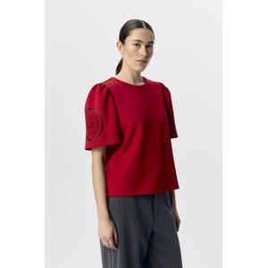 OBJECT - OBJDorina - T-shirt - Rood - Losse Pasvorm - Kwartmouw