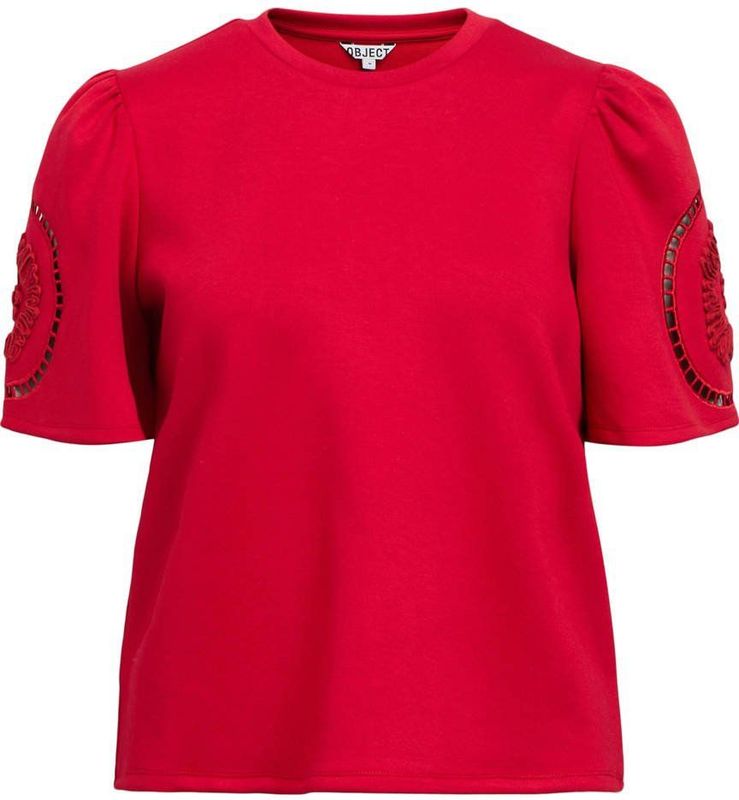 OBJECT - OBJDorina - T-shirt - Rood - Losse Pasvorm - Kwartmouw