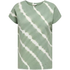 ONLY CARMAKOMA T-shirt met all over print groen/wit