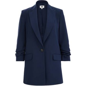 WE Fashion rechtvallende blazer donkerblauw