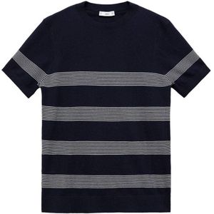 Mango Man gestreept gebreid T-shirt marine