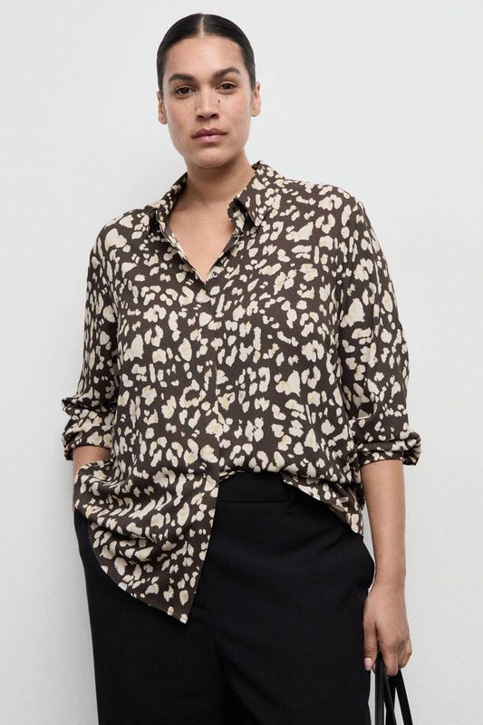 Mango blouse donkerbruin