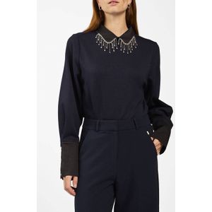 Aaiko top donkerblauw met glitter