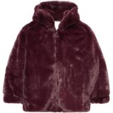 Mango Kids faux fur jas donkerrood